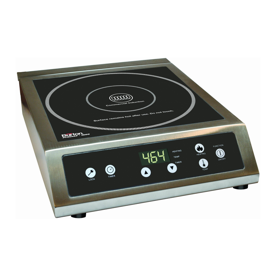 Max Burton ProChef1800 Induction Commercial Portable Cooktop Manual