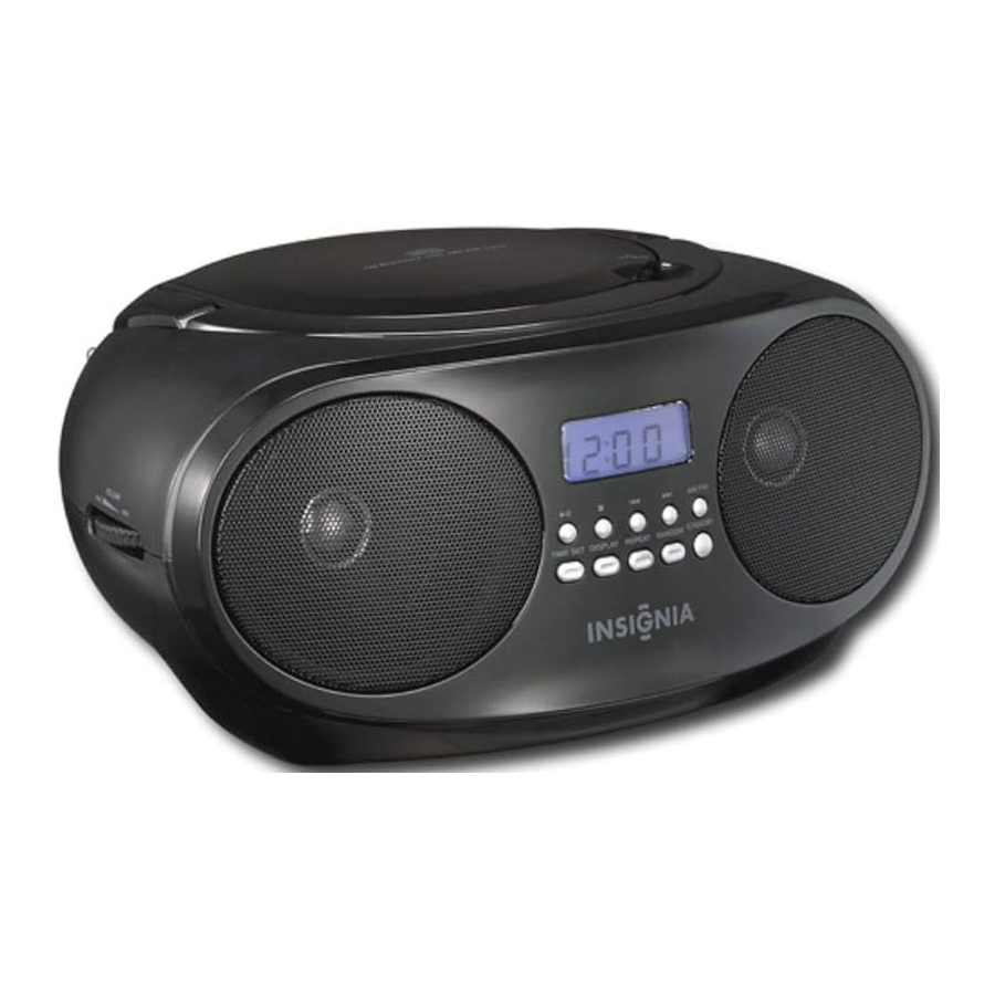 Insignia NSB4111 CD Boombox With AM/FM Tuner Quick Setup Guide