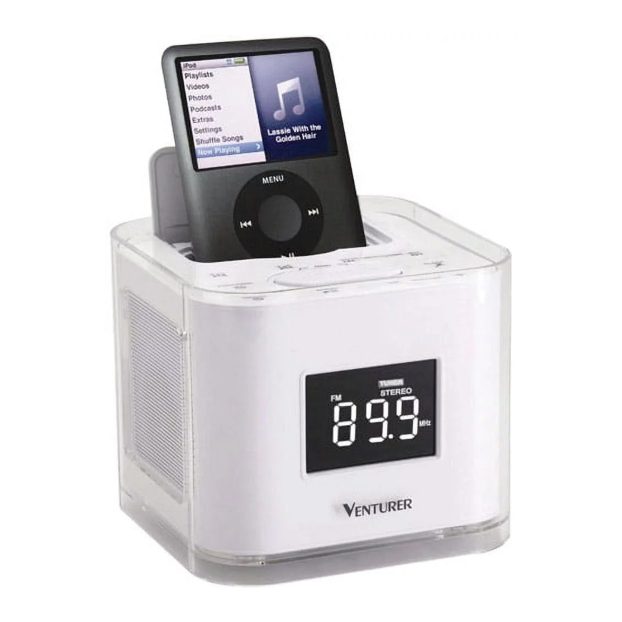Venturer CR8030i Dual Alarm Clock Radio For IPod User Guide ManualsLib