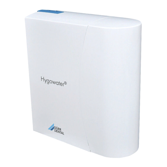 Durr Dental Hygowater Installation Instructions Manual