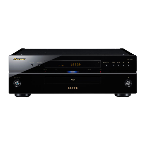 Pioneer BDP-09FD - Elite Blu-Ray Disc Player Manuals