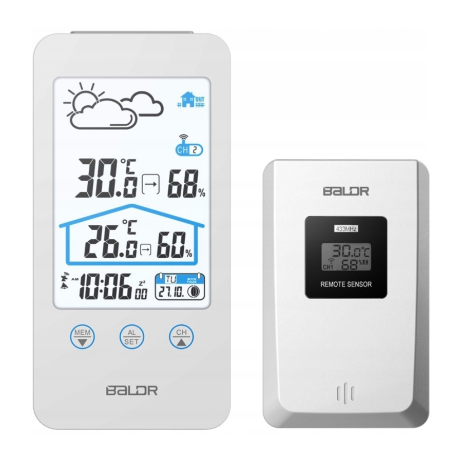 BALDR B0201WST2H2 Weather Station with Thermometer and Humidity