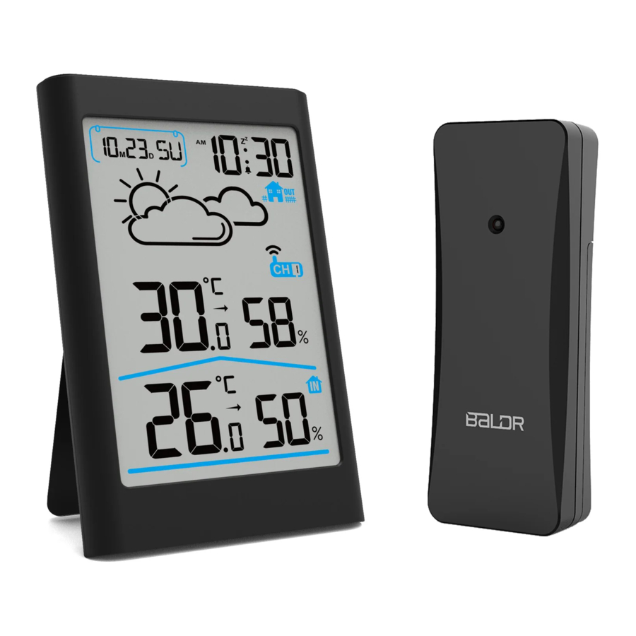 BALDR B0340WST2H2R-V7 Touch Screen Wireless Weather Station with Remote  Sensor User Manual