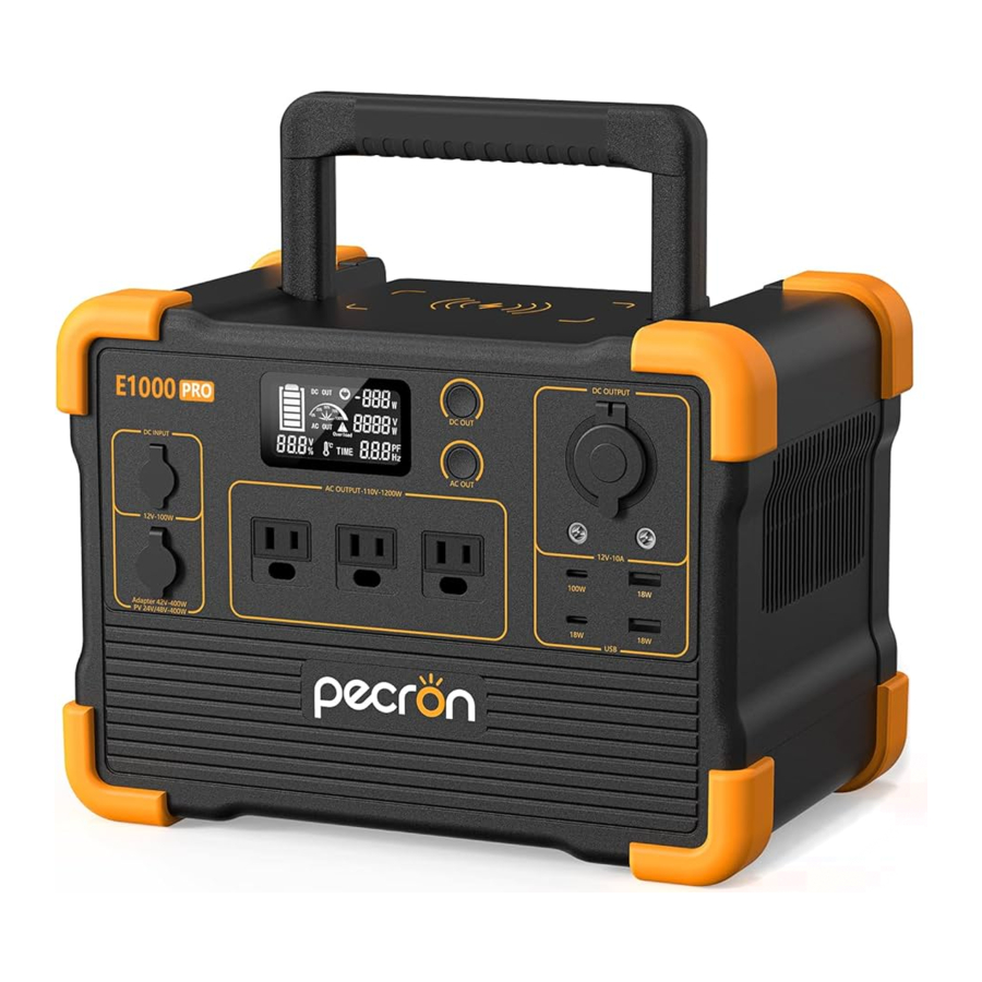 Pecron E1000 PRO - Portable Power Station Manual | ManualsLib