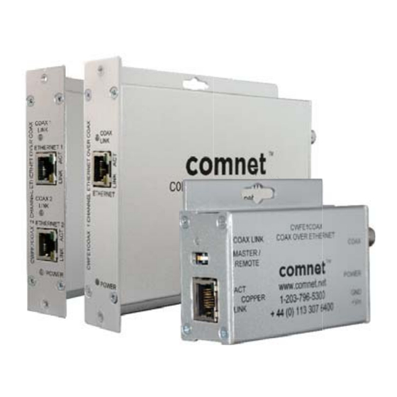 Comnet CWFE2COAX Installation And Operation Manual