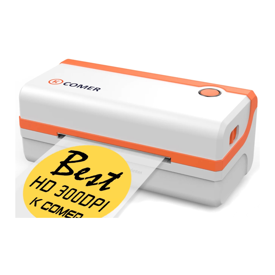 COMER RX106HD Logistics Thermal Label Printer Manual ManualsLib
