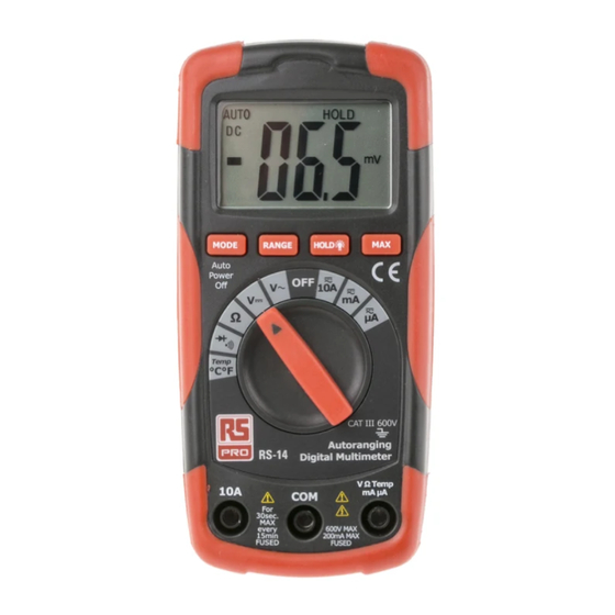 RS PRO RS-14 Instruction Manual