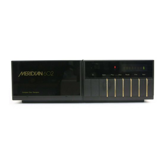 Meridian 602 User Manual