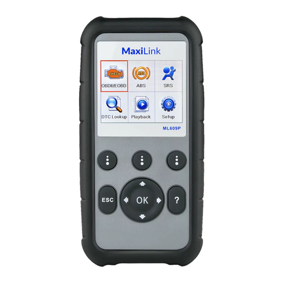 Autel MaxiLink ML609P Quick Reference Manual