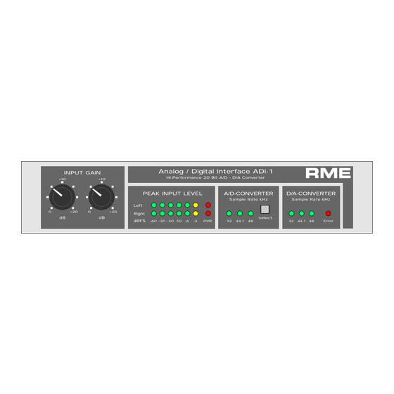 RME Audio ADI-1 User Manual