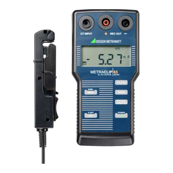 Gossen MetraWatt METRACLIP 63 Clamp Meter Manuals