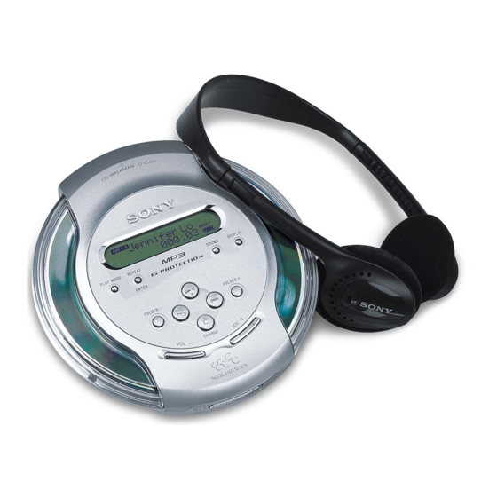 Sony WALKMAN D-CJ01 Operating Instructions Manual