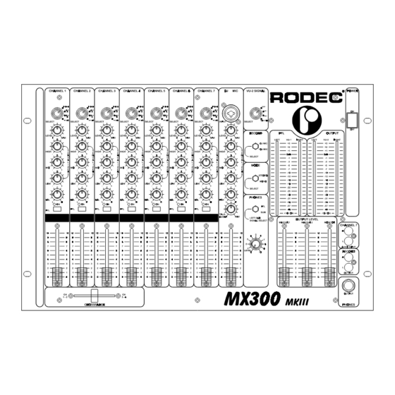 Rodec MX300 MKIII Operating Instructions Manual