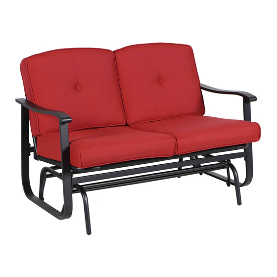 Mainstays Belden Park Outdoor Loveseat Glider Chair MSS129900298075 Assembly And Care Manual