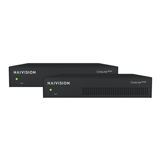 Haivision CineLink 4K-E4 Quick Start Manual