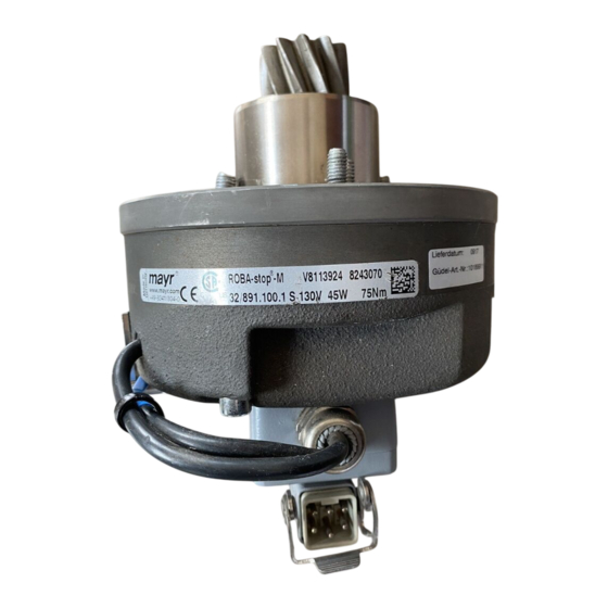 Mayr ROBA-stop-M 891.0 1X Series Installation And Operational Instructions