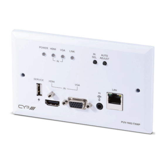CYP PUV-1602TXWP Operation Manual