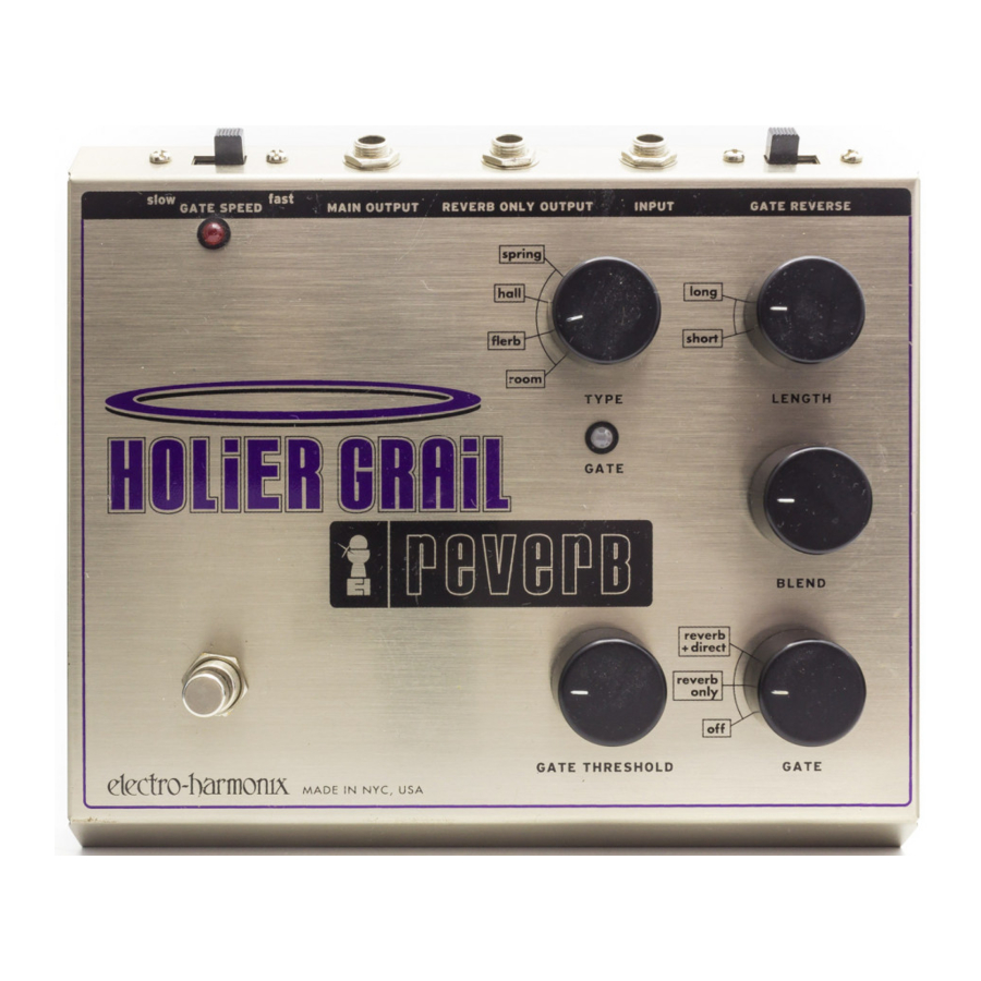 Electro-Harmonix HOLIER GRAIL - Guitar Pedal Manual