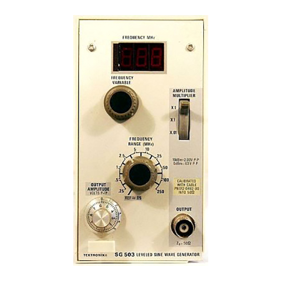 Tektronix SG 503 Instruction Manual