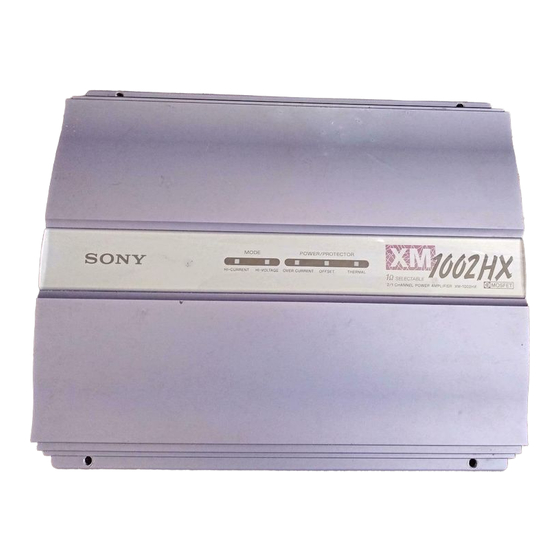 Sony XM-1002HX Operating Instructions Manual