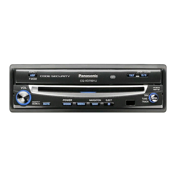 Panasonic CQ-VD7001U Installation Manual