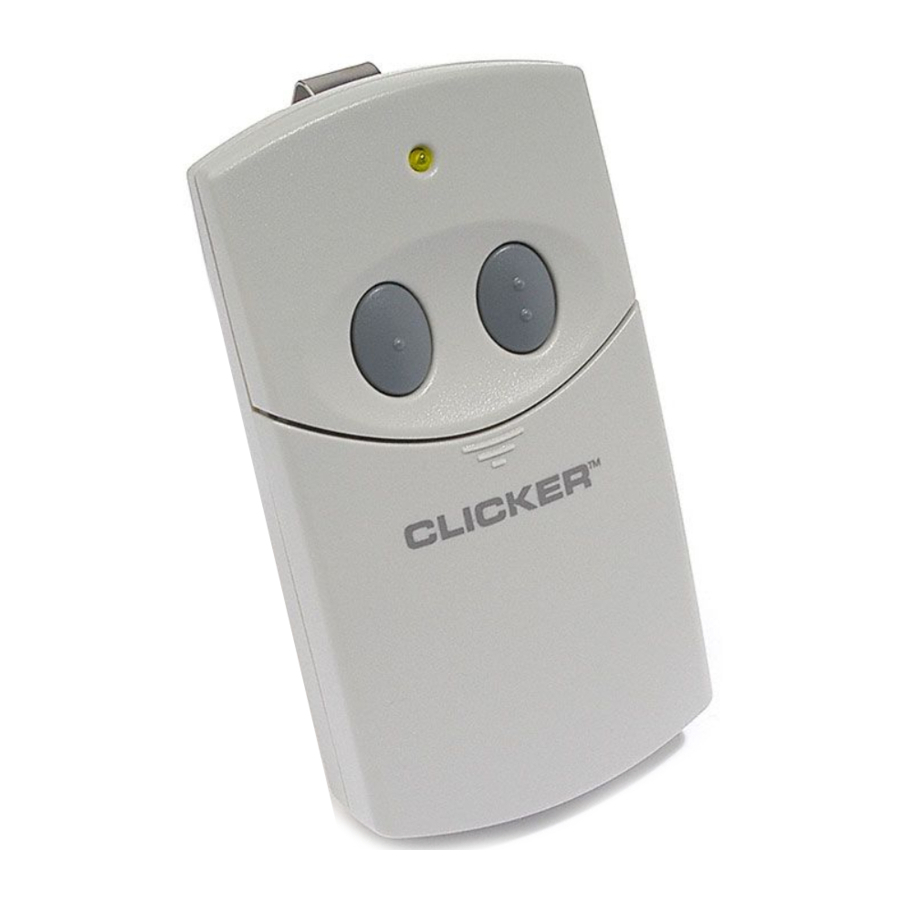 CLICKER CLT1CD Universal Garage Door Opener Remote Control Manual