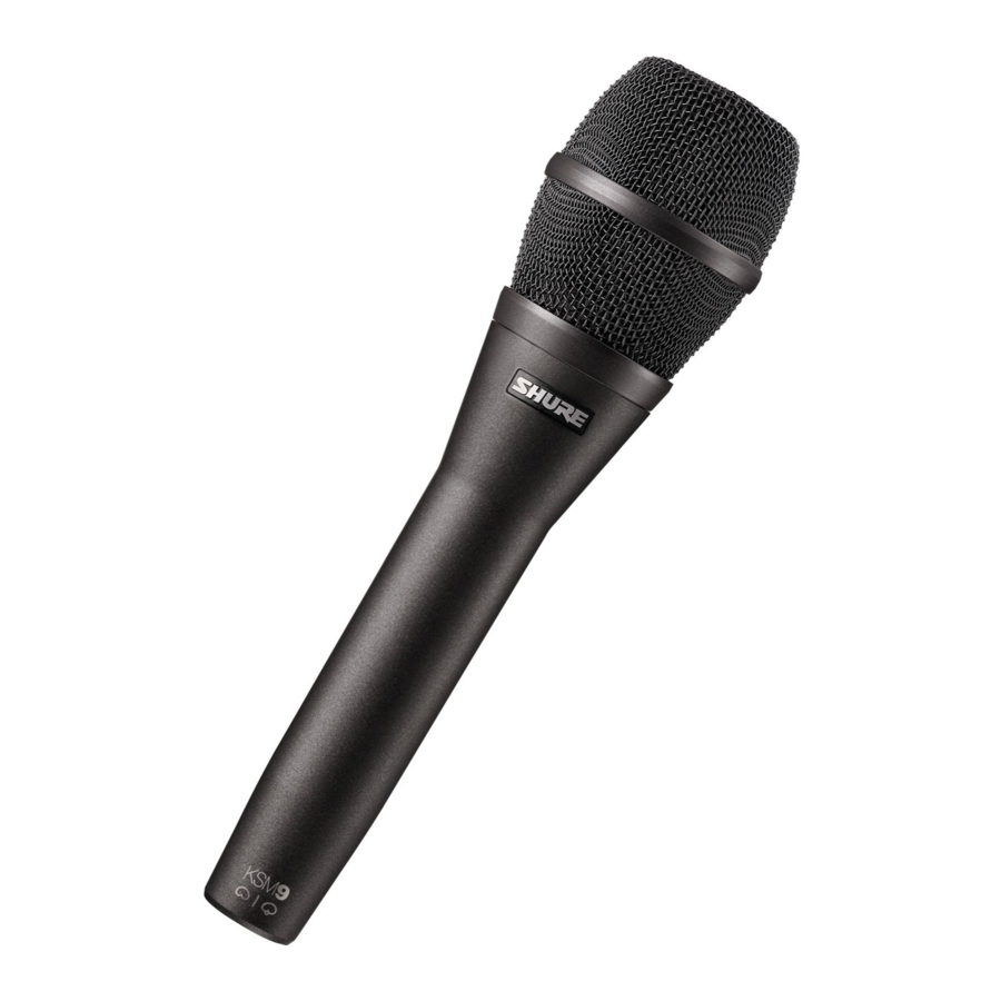 Shure Ksm9 Handheld Vocal Microphone Manual Manualslib