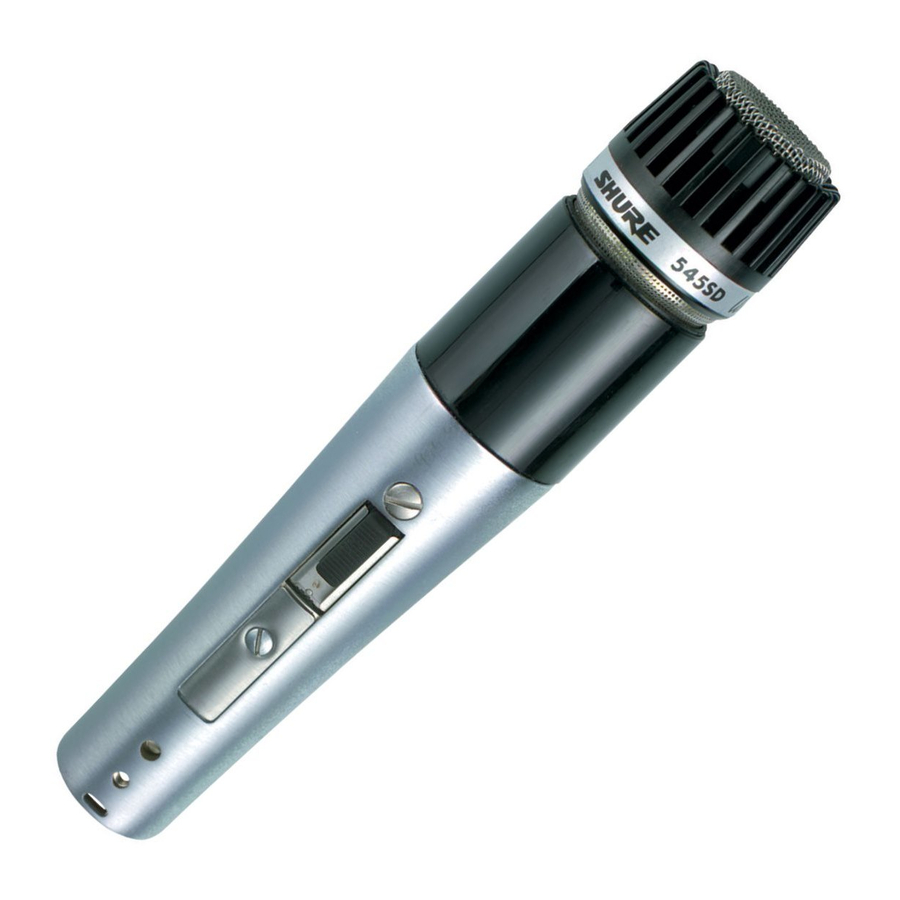 Shure 545D, 545SD Impedance Unidirectional Dynamic Microphone Manual