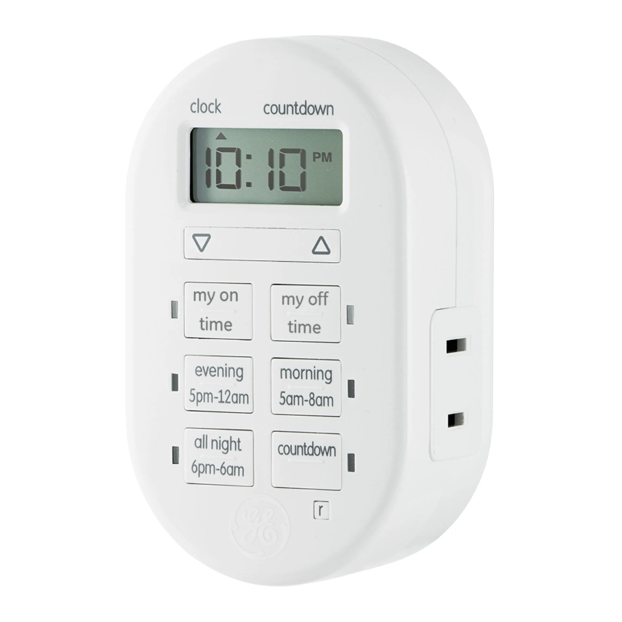 myTouchSmart Simple Set 26892 PlugIn Indoor Digital Timer Manual