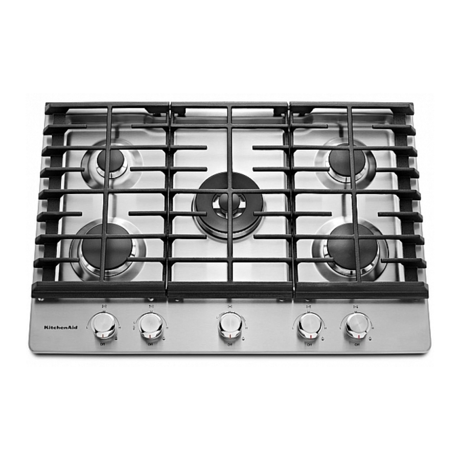 KitchenAid KCGS550ESS 30" 5Burner Gas Cooktop Manual ManualsLib