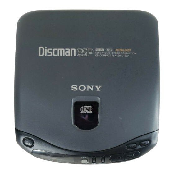 Sony Discman D232 Manuals
