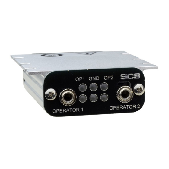 SCS CTC337 Installation, Operation And Maintenance Manual