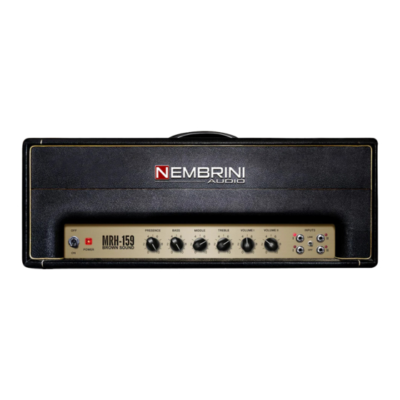 Nembrini Audio MRH159 Manuals