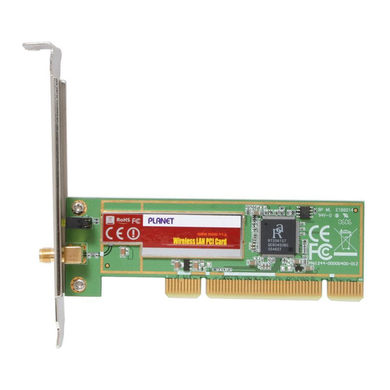 Planet 802.11g Wireless PCI Adapter WL-8315 Manuals