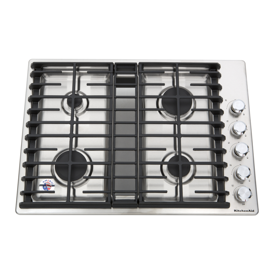 KitchenAid KCGD500GSS 30" 4 Burner Gas Downdraft Cooktop Manual ManualsLib