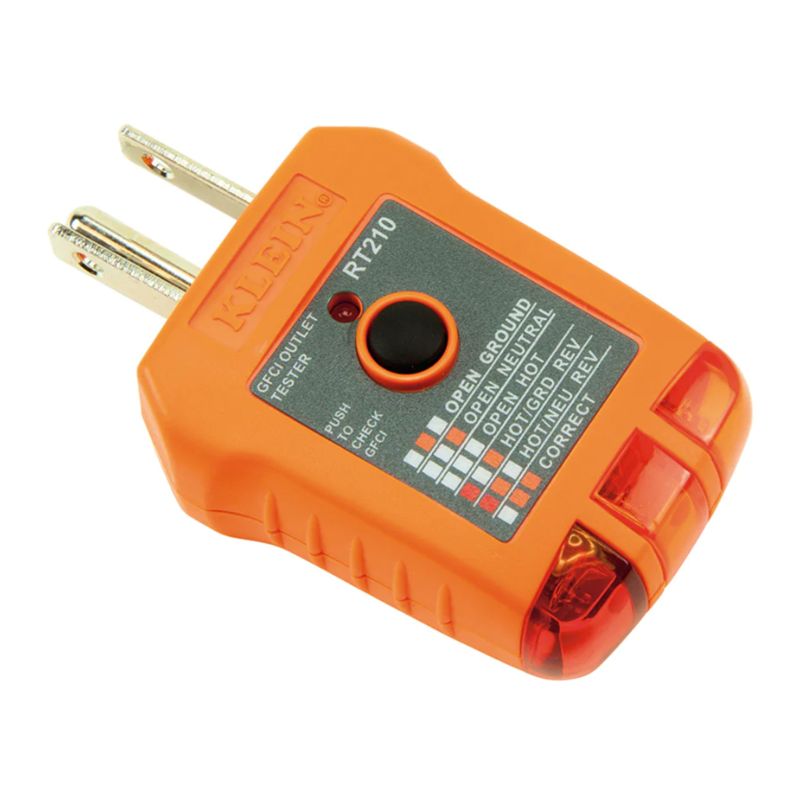 Klein Tools RT210 GFCI Receptacle Tester Manual ManualsLib