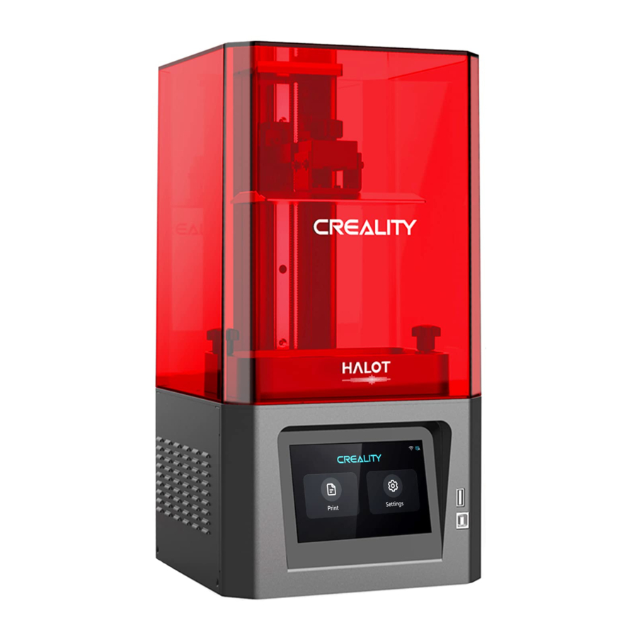 Creality HALOT-ONE - 3D Printer Manual | ManualsLib