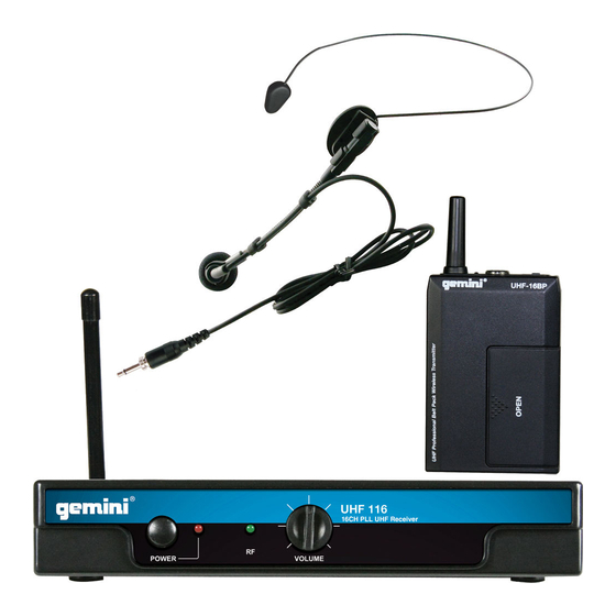 Gemini UHF-116 Series Operation Manual