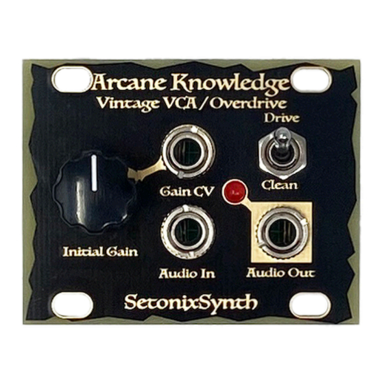 SETONIXSYNTH ARCANE KNOWLEDGE ASSEMBLY INSTRUCTIONS Pdf Download ...