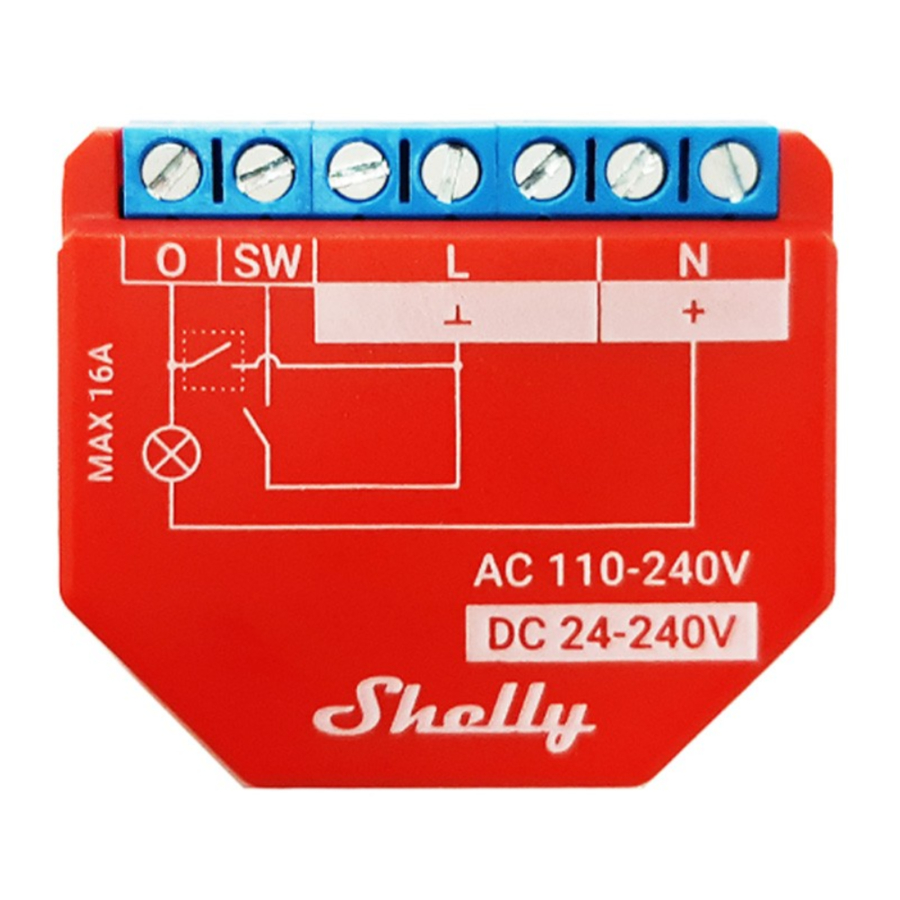 Shelly Plus 1PM - WiFi Relay And Power Metering Manual