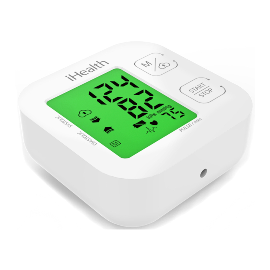 iHealth Track KN550-BT - Fully Automatic iHealth Track Connected Arm Blood Pressure Monitor Manual