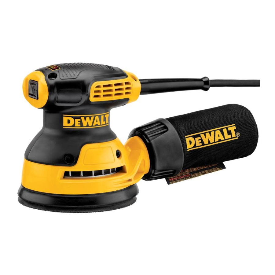 DEWALT DWE6420, DWE6421, DWE6423 Random Orbit Palm Sanders Manual