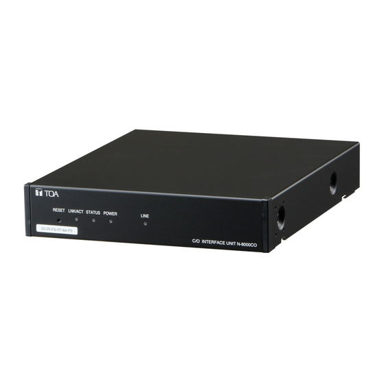 Toa N-8000CO Installation Manual