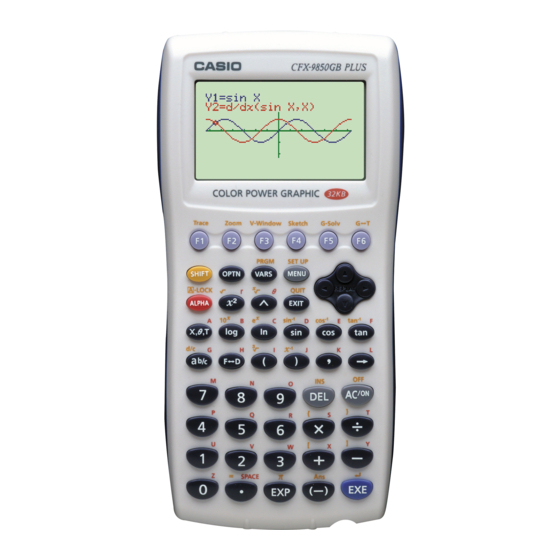 Casio CFX-9850G PLUS Program Manual