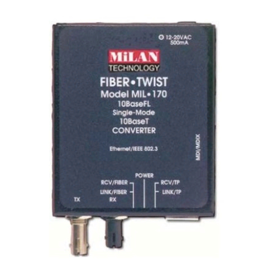 MiLAN MIL-160T Specifications