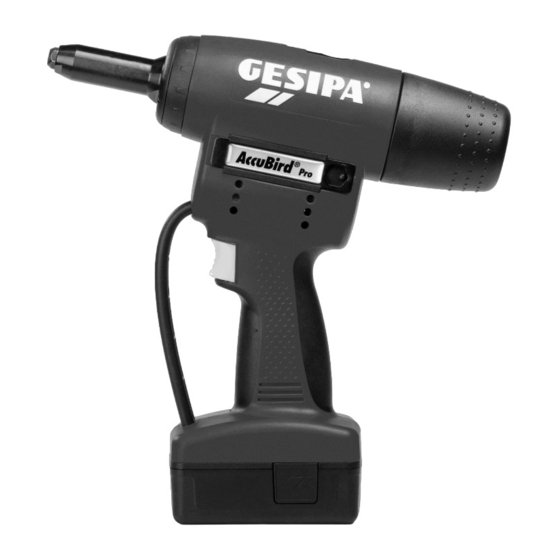 Gesipa AccuBird Pro Operating Manual With Spare Parts List