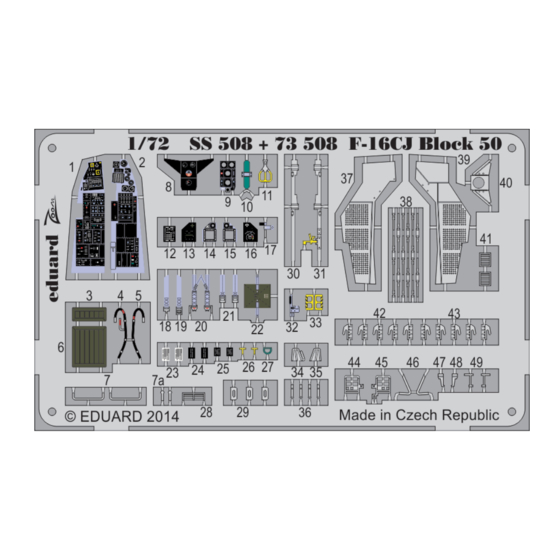Eduard Zoom F-16CJ Block 50 S.A. Quick Start Manual