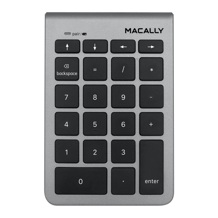 MACALLY BTNUMKEY22 - 22 Key Bluetooth Numeric Keypad For Mac/PC Manual