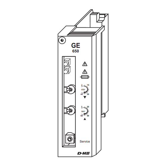 D+H GE 650 Set Original Instructions Manual