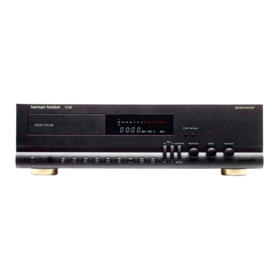 Harman Kardon TD450 Owner's Manual